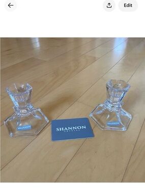 Shannon Crystal Candle Holder Pair